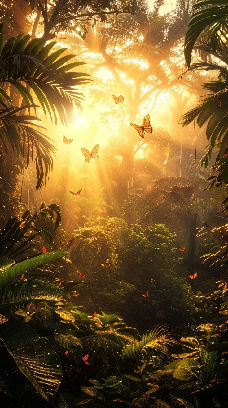 Serene Jungle Sunrise_ Capturing Dewy Butterflies & Misty Light